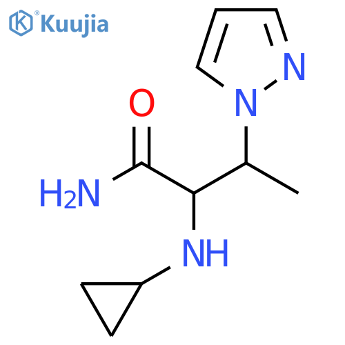 2-(cyclopropylamino)-3-(1H-pyrazol-1-yl)butanamide structure