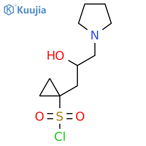 1-2-hydroxy-3-(pyrrolidin-1-yl)propylcyclopropane-1-sulfonyl chloride structure