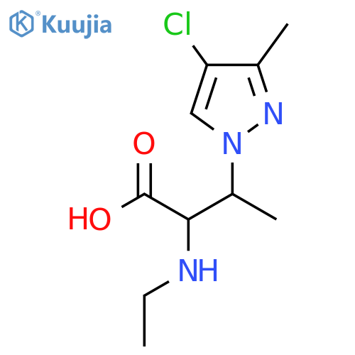 3-(4-chloro-3-methyl-1H-pyrazol-1-yl)-2-(ethylamino)butanoic acid structure