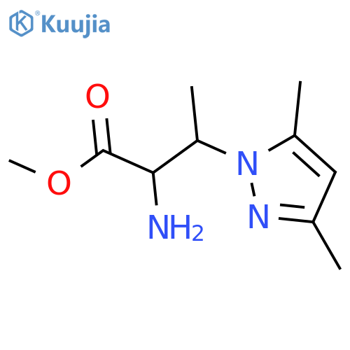 methyl 2-amino-3-(3,5-dimethyl-1H-pyrazol-1-yl)butanoate structure