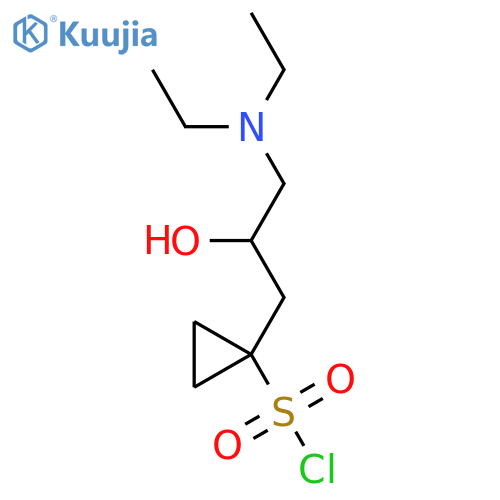 1-3-(diethylamino)-2-hydroxypropylcyclopropane-1-sulfonyl chloride structure