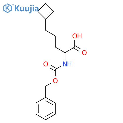 2-{(benzyloxy)carbonylamino}-5-cyclobutylpentanoic acid structure