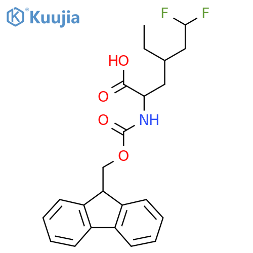 4-ethyl-2-({(9H-fluoren-9-yl)methoxycarbonyl}amino)-6,6-difluorohexanoic acid structure