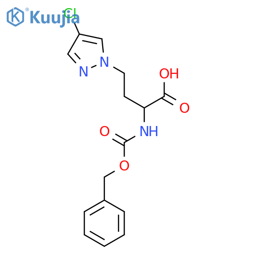 2-{(benzyloxy)carbonylamino}-4-(4-chloro-1H-pyrazol-1-yl)butanoic acid structure