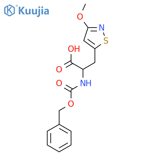 2-{(benzyloxy)carbonylamino}-3-(3-methoxy-1,2-thiazol-5-yl)propanoic acid structure