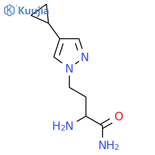 2-amino-4-(4-cyclopropyl-1H-pyrazol-1-yl)butanamide structure