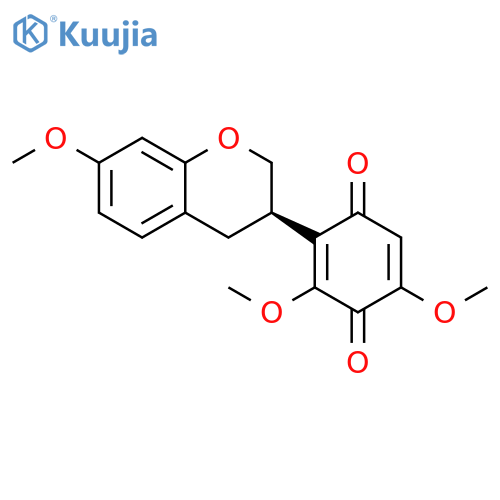 2,5-Cyclohexadiene-1,4-dione, 2-[(3R)-3,4-dihydro-7-methoxy-2H-1-benzopyran-3-yl]-3,5-dimethoxy- structure