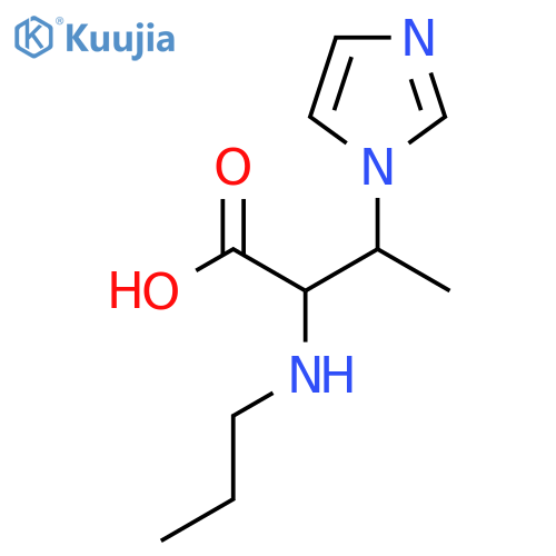 3-(1H-imidazol-1-yl)-2-(propylamino)butanoic acid structure