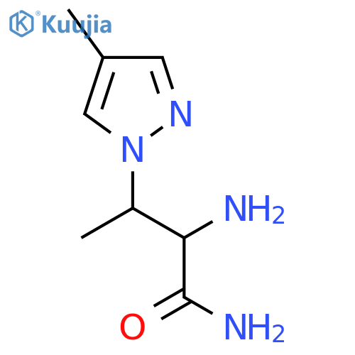 2-amino-3-(4-methyl-1H-pyrazol-1-yl)butanamide structure