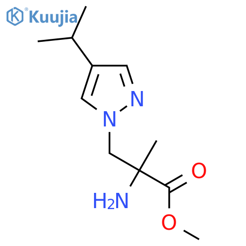 methyl 2-amino-2-methyl-3-4-(propan-2-yl)-1H-pyrazol-1-ylpropanoate structure