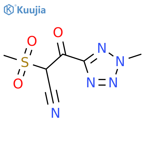 2-methanesulfonyl-3-(2-methyl-2H-1,2,3,4-tetrazol-5-yl)-3-oxopropanenitrile structure