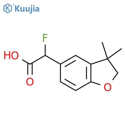 2-(3,3-dimethyl-2,3-dihydro-1-benzofuran-5-yl)-2-fluoroacetic acid structure