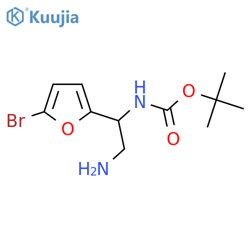 tert-butyl N-[2-amino-1-(5-bromofuran-2-yl)ethyl]carbamate structure