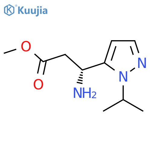 methyl (3R)-3-amino-3-1-(propan-2-yl)-1H-pyrazol-5-ylpropanoate structure