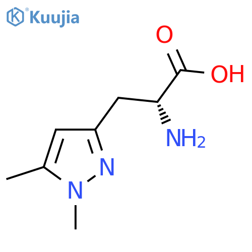 (2R)-2-amino-3-(1,5-dimethyl-1H-pyrazol-3-yl)propanoic acid structure