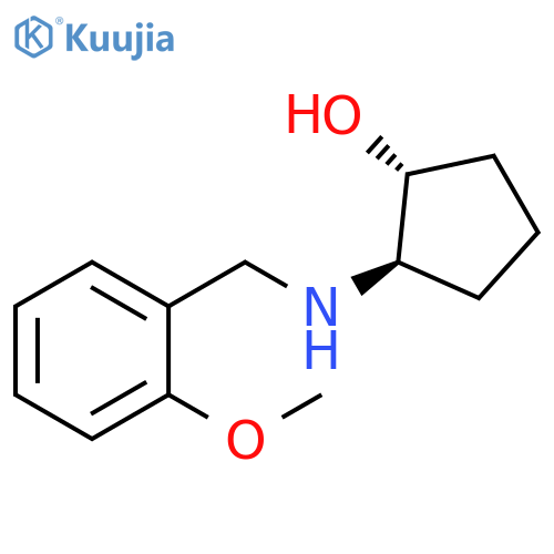 trans-2-{(2-methoxyphenyl)methylamino}cyclopentan-1-ol structure