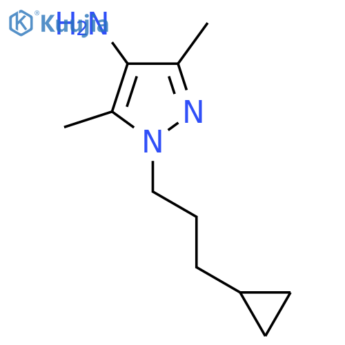 1-(3-cyclopropylpropyl)-3,5-dimethyl-1H-pyrazol-4-amine structure