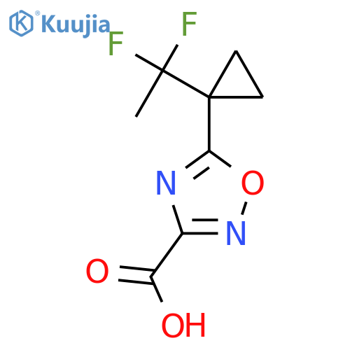 5-1-(1,1-difluoroethyl)cyclopropyl-1,2,4-oxadiazole-3-carboxylic acid structure