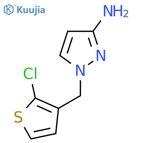 1-(2-chlorothiophen-3-yl)methyl-1H-pyrazol-3-amine structure