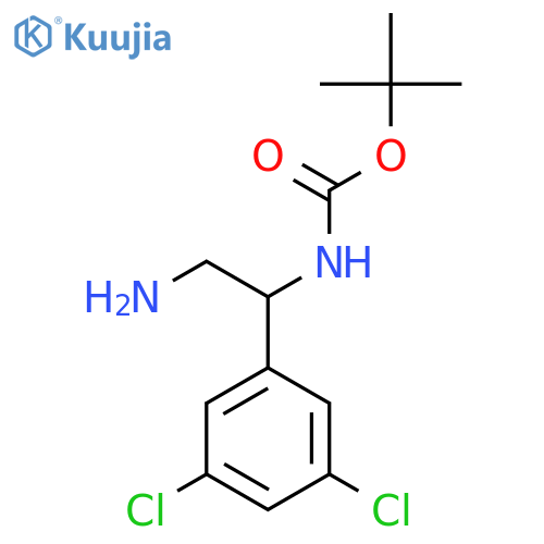 tert-butyl N-2-amino-1-(3,5-dichlorophenyl)ethylcarbamate structure