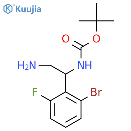 tert-butyl N-2-amino-1-(2-bromo-6-fluorophenyl)ethylcarbamate structure