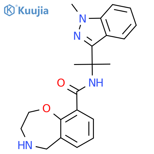 N-2-(1-methyl-1H-indazol-3-yl)propan-2-yl-2,3,4,5-tetrahydro-1,4-benzoxazepine-9-carboxamide structure