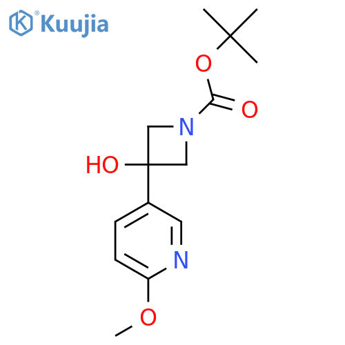 Tert-butyl 3-hydroxy-3-(6-methoxypyridin-3-yl)azetidine-1-carboxylate structure