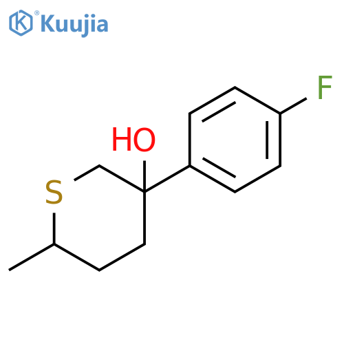 2H-Thiopyran-3-ol, 3-(4-fluorophenyl)tetrahydro-6-methyl- structure