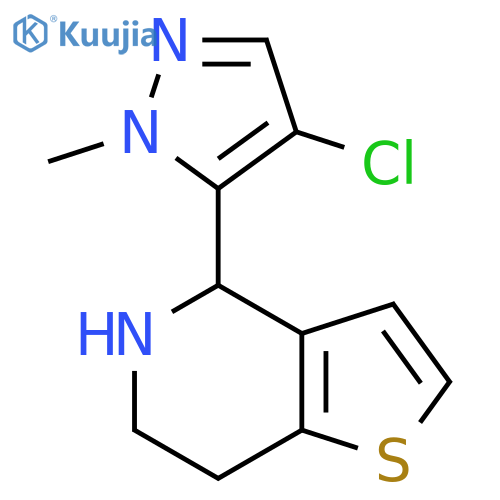 4-chloro-1-methyl-5-{4H,5H,6H,7H-thieno3,2-cpyridin-4-yl}-1H-pyrazole structure