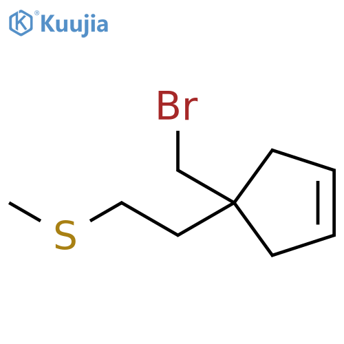 Cyclopentene, 4-(bromomethyl)-4-[2-(methylthio)ethyl]- structure