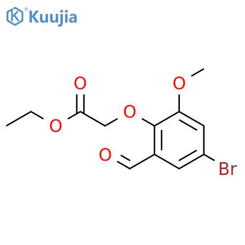 Ethyl 2-(4-bromo-2-formyl-6-methoxyphenoxy)acetate structure