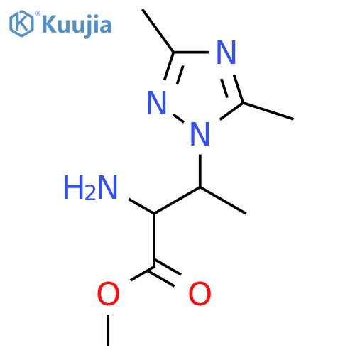 methyl 2-amino-3-(dimethyl-1H-1,2,4-triazol-1-yl)butanoate structure