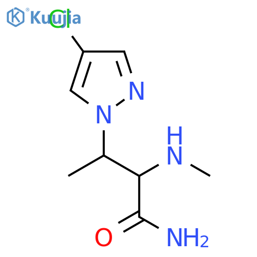 3-(4-chloro-1H-pyrazol-1-yl)-2-(methylamino)butanamide structure