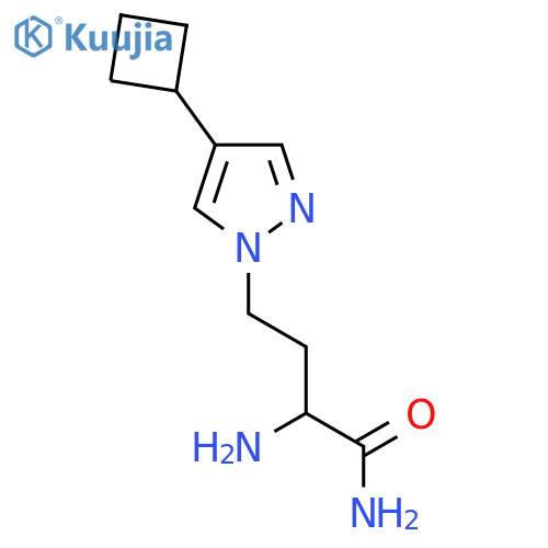 2-amino-4-(4-cyclobutyl-1H-pyrazol-1-yl)butanamide structure