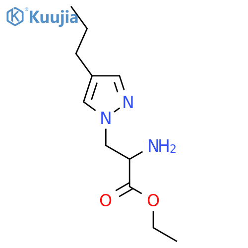 ethyl 2-amino-3-(4-propyl-1H-pyrazol-1-yl)propanoate structure
