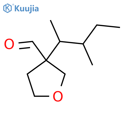 3-(3-methylpentan-2-yl)oxolane-3-carbaldehyde structure