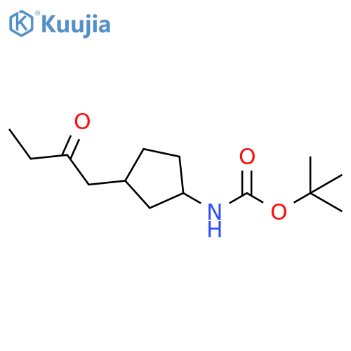 Carbamic acid, N-[3-(2-oxobutyl)cyclopentyl]-, 1,1-dimethylethyl ester structure