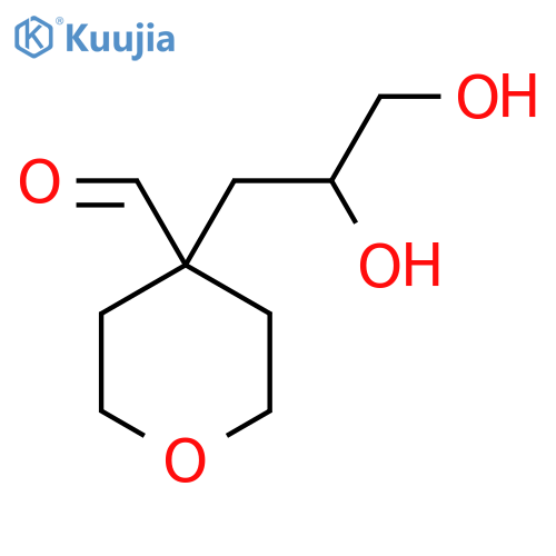 4-(2,3-dihydroxypropyl)oxane-4-carbaldehyde structure