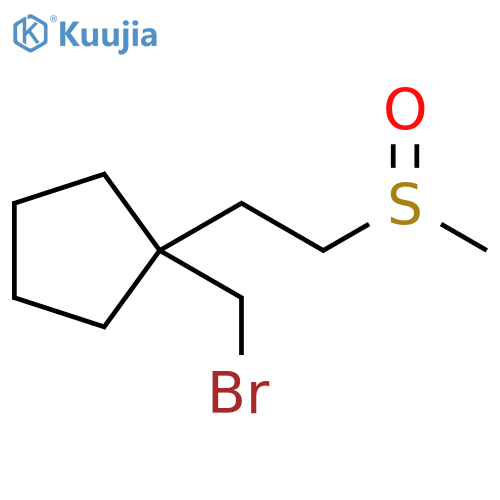 Cyclopentane, 1-(bromomethyl)-1-[2-(methylsulfinyl)ethyl]- structure