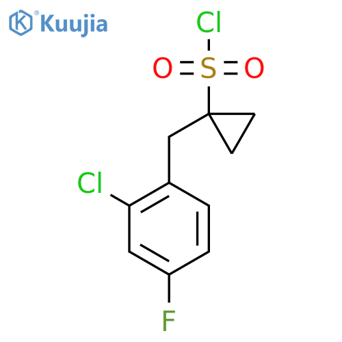 1-(2-chloro-4-fluorophenyl)methylcyclopropane-1-sulfonyl chloride structure