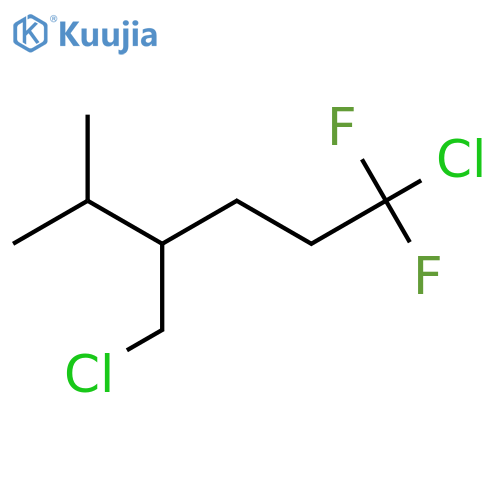 1-Chloro-4-(chloromethyl)-1,1-difluoro-5-methylhexane structure