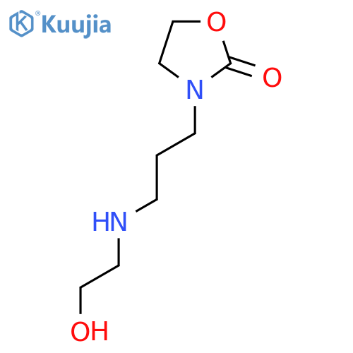 3-{3-[(2-Hydroxyethyl)amino]propyl}-1,3-oxazolidin-2-one structure