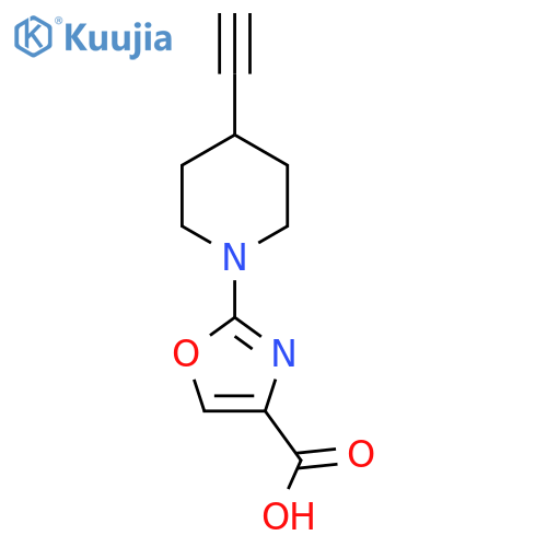 2-(4-ethynylpiperidin-1-yl)-1,3-oxazole-4-carboxylic acid structure