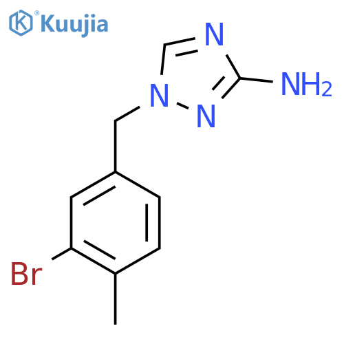 1-(3-bromo-4-methylphenyl)methyl-1H-1,2,4-triazol-3-amine structure