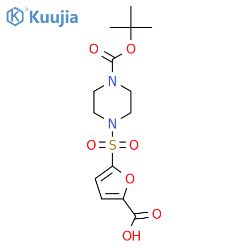 5-({4-(tert-butoxy)carbonylpiperazin-1-yl}sulfonyl)furan-2-carboxylic acid structure