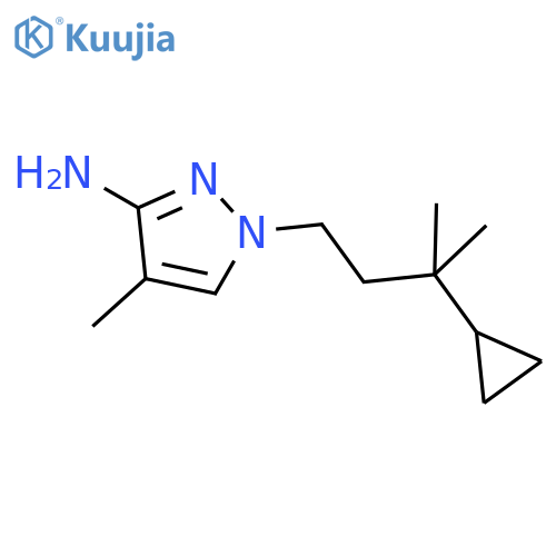 1-(3-cyclopropyl-3-methylbutyl)-4-methyl-1H-pyrazol-3-amine structure