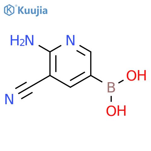 Boronic acid, B-(6-amino-5-cyano-3-pyridinyl)- structure