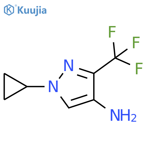 1-cyclopropyl-3-(trifluoromethyl)-1H-pyrazol-4-amine structure