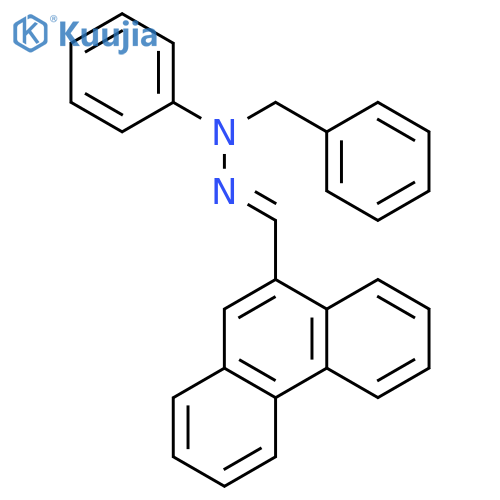 9-Phenanthrenecarboxaldehyde, phenyl(phenylmethyl)hydrazone structure