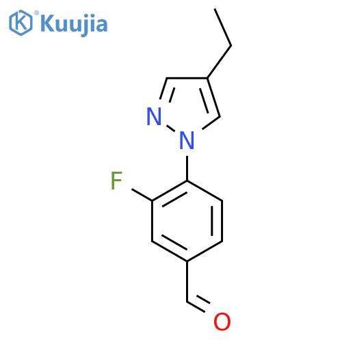 4-(4-ethyl-1H-pyrazol-1-yl)-3-fluorobenzaldehyde structure